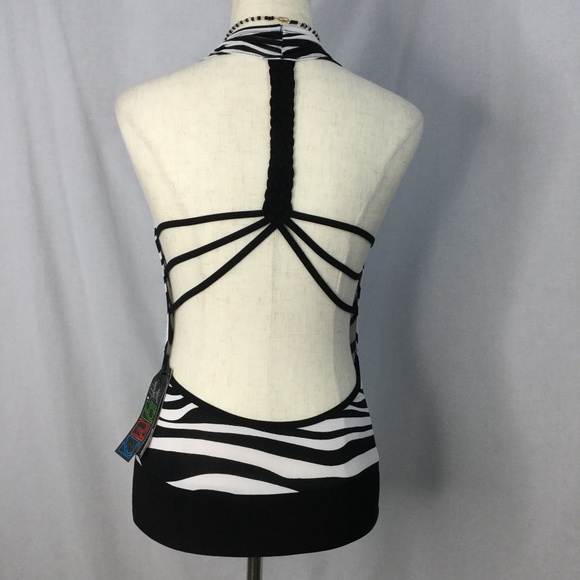 Club Wear Guru Racerback Deep V-Neck Top Size M - Picture 4 of 7
